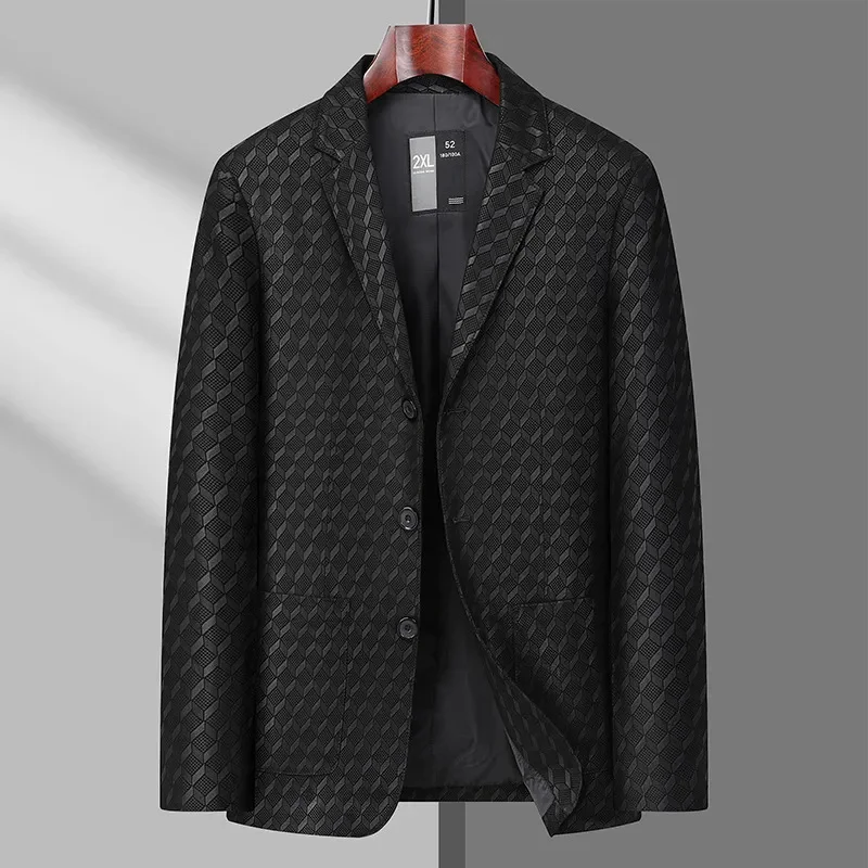 

New Arrival Fahion Spring Autumn Business Casual Leather Jacket Super Large Suit Men's Coat Plus Size L-4XL 5XL 6XL 7XL 8XL 9XL