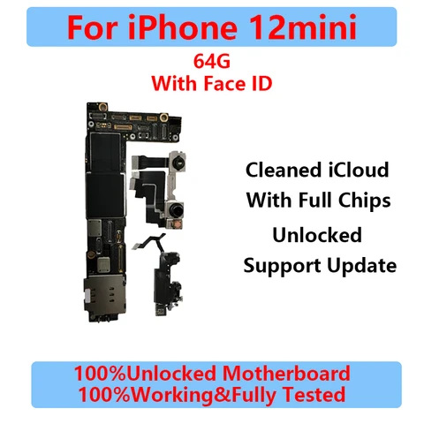 Оригинальная материнская плата для iPhone 12 Pro Max, материнская плата полностью протестирована для iPhone 12 Mini, материнская плата без iCloud, поддержка обновления