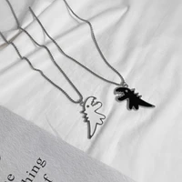 2022 cartoon dinosaur pendant necklace for women men o shape alloy chains fashion hip hop couple jewelry valentines day gifts