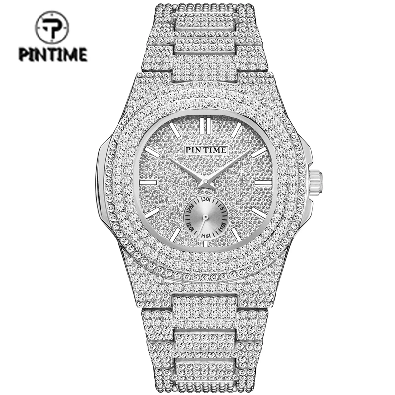 

2022 Brand Iced Out Diamond Watch Quartz Gold HIP HOP Iced Out Watches With Micropave Stainless Steel Watch for Men relogio