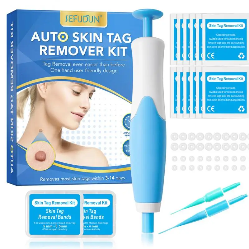 

1set 2 IN 1 Auto Skin Tag Remover Kit Skin Care Tool Double Headed Wart Removing Pen Set Easy Wart Removal Face Care Beauty Tool
