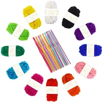 crochet thread kit 12 strand acrylic yarn with 1214 braided aluminum crochet hooks 2 8mm used to make blankets pet clothes