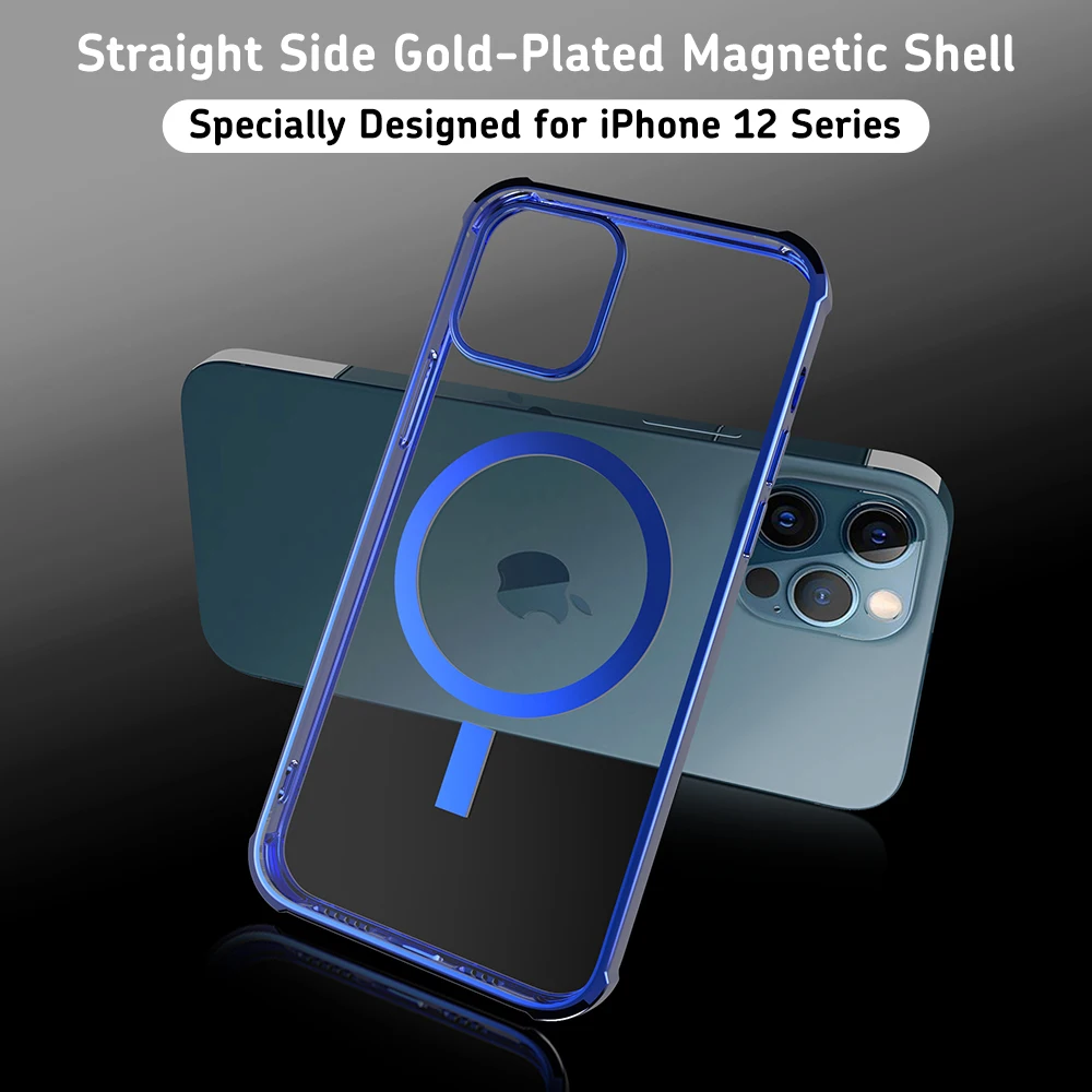 Original For Magsafe Magnetic Wireless Charging Case For iPhone 13 12 11 Pro Max 12 Mini Shockproof Clear TPU Cover Accessories