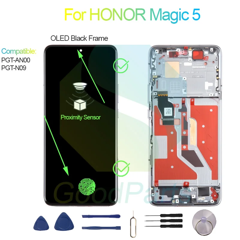 Фото Проверка перед отправкой для HONOR Magic 5: дисплей, сенсорный экран, панель дигитайзера, сборка ЖК-экрана PGT-AN00, PGT-N09, экран Magic 5 №3