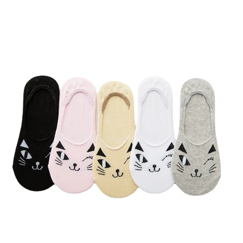 2022 New 5 Pairs/Lot Shallow Invisible Socks Women Solid Ankle Socks in Set Breathable Anti-friction Socks 35-41 Dropshipping