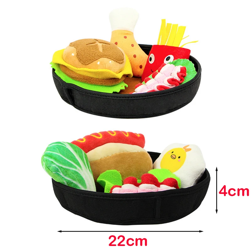 

Dog Sniffing Tibetan Food And Missing Food Educational Duck Plush Toy Hamburger Hot Dog Set Toys Detachable Tibetan Food Toys