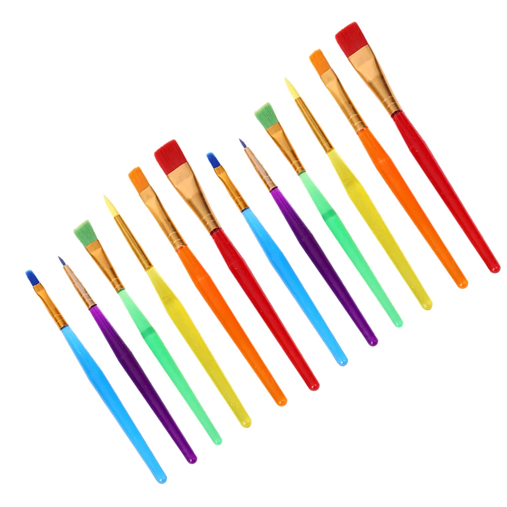 

Paintingbrushes Brushdiy Supplies Beginners Pen Graffiti Tools Kids Tipped Oil Filbert Tool Watercolor Children Set