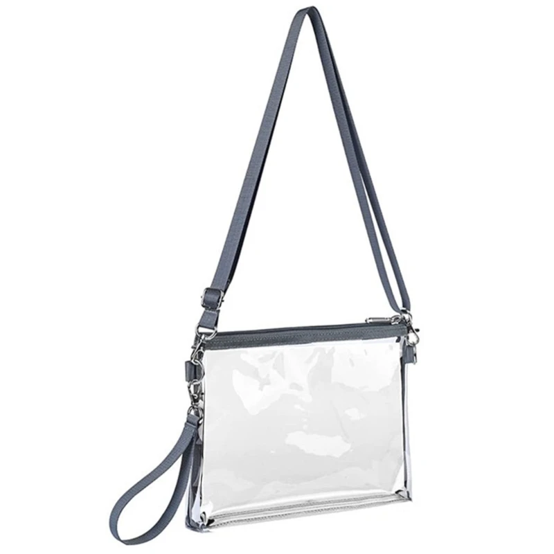 

Clear Crossbody Shoulder Bag with Zipper Closure Adjustable Strap Stadium Approved Bags for Women Men