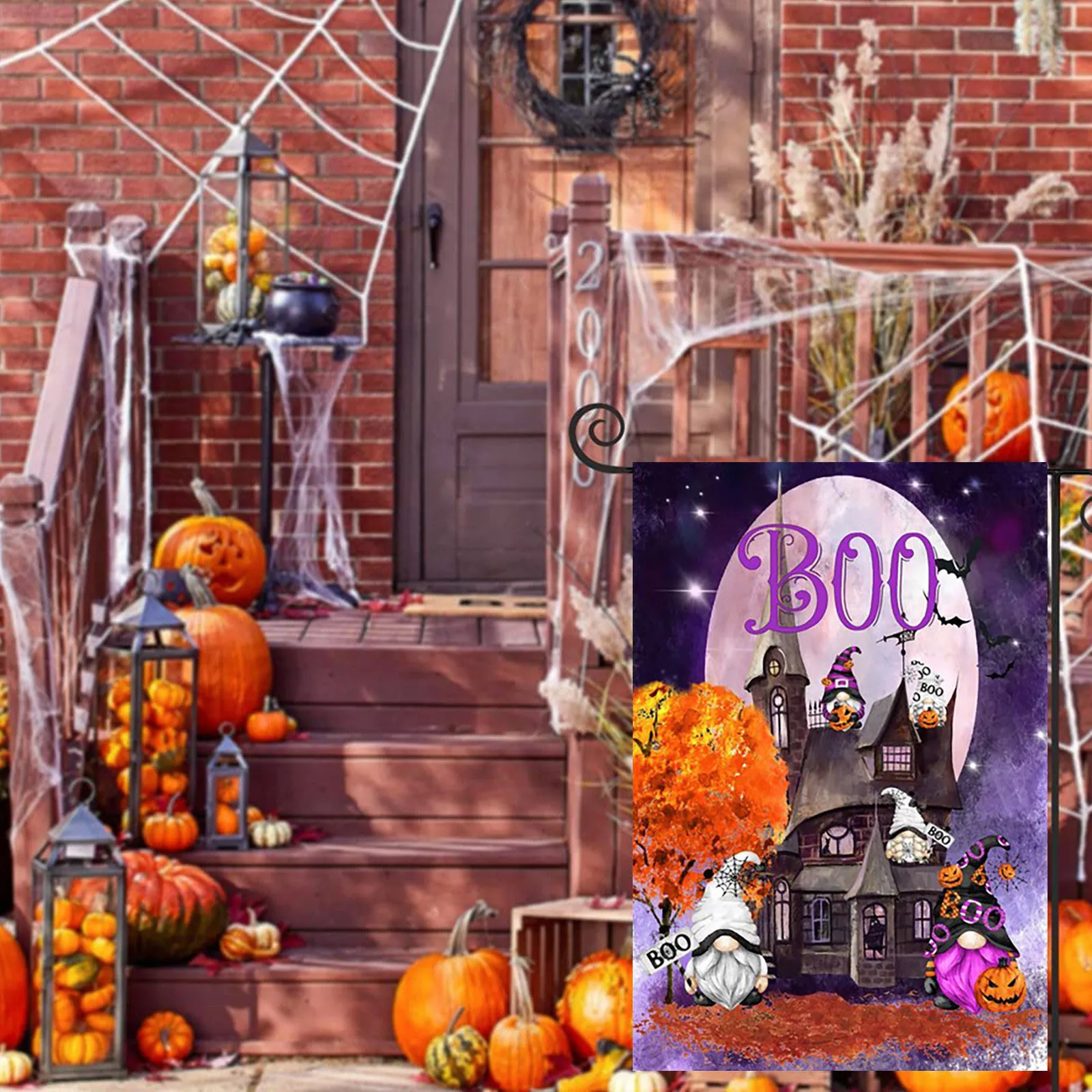 

Room Decor Flags Halloween Pumpkin Horror Holiday Banner Festive Decor Yard Decor Garden Banner
