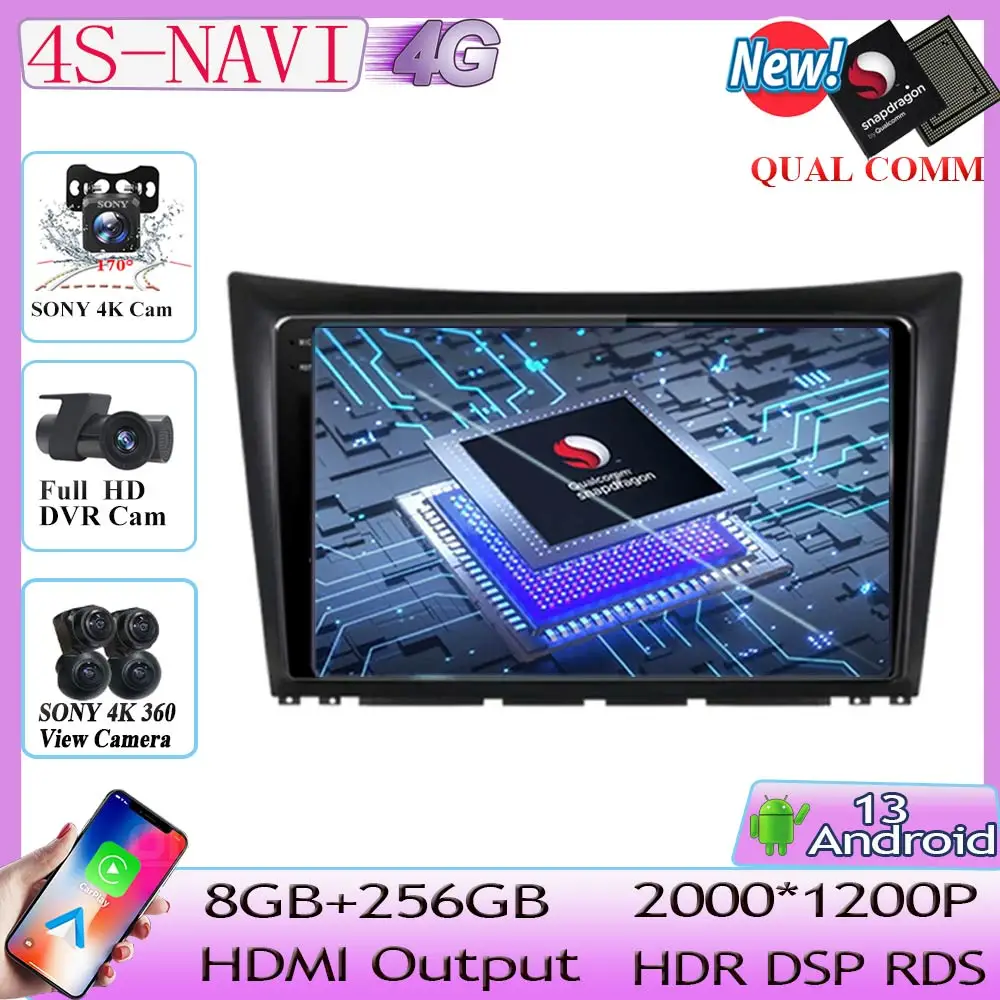 

Автомобильное радио Qualcomm Android13 для Dongfeng S30 H30 Cross 1 2011-2018, радио, мультимедийный монитор, стерео, GPS-навигация Carplay