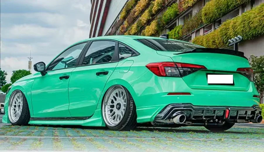 Задний бампер Civic разделители губ диффузный матовый черный стиль YOFER для Honda 11th Gen