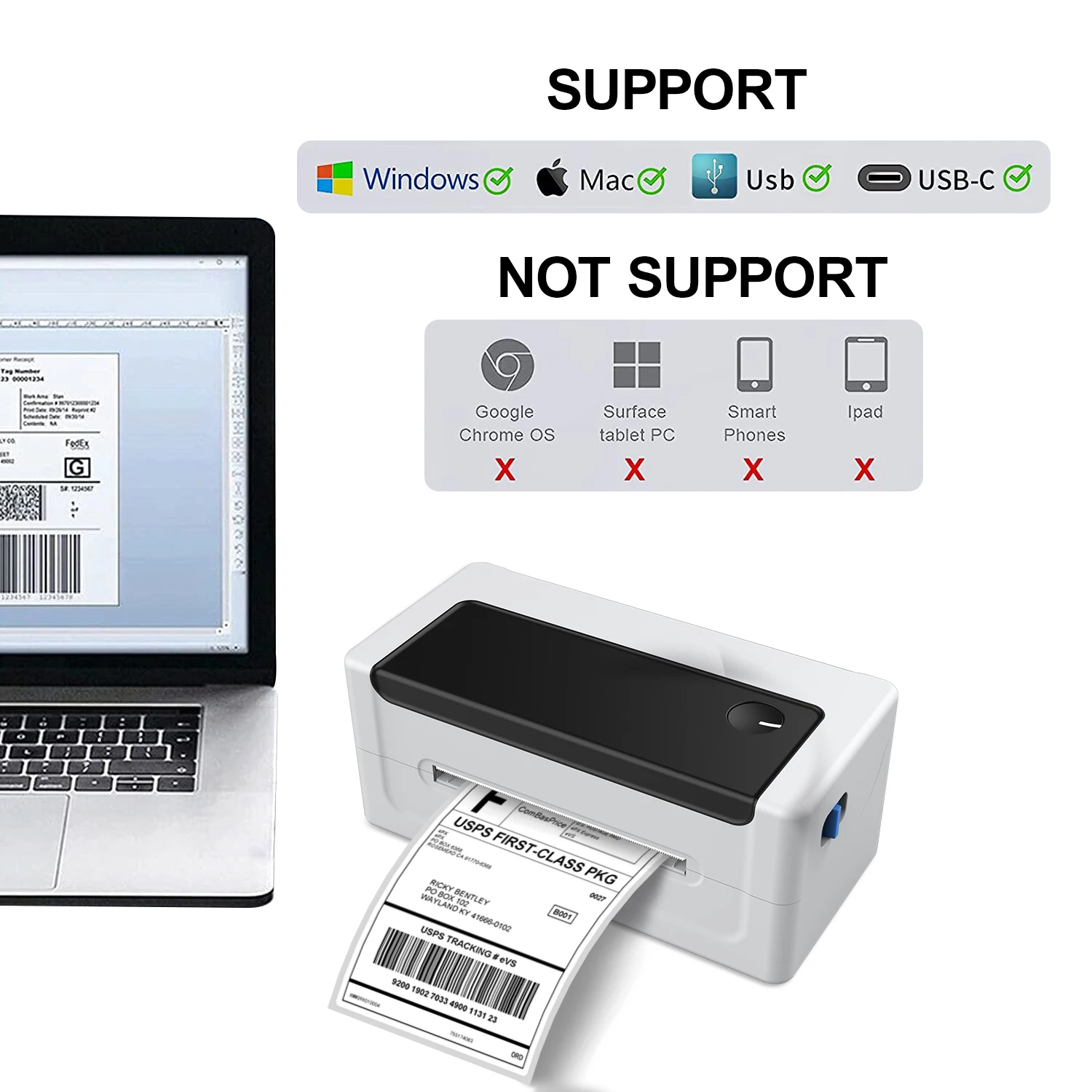 MHT-L1081 пользовательский BlueTooth 4*6 Термопринтер для этикеток Usb Экспресс черный и