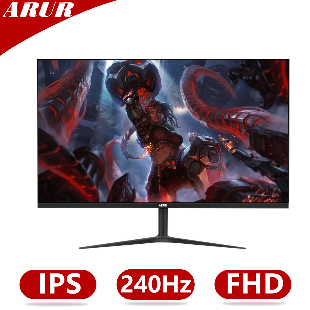 

ARUR 24 Inch Monitor 240Hz LCD Display PC IPS FHD Desktop Gamer Computer Screen Flat Panel HDMI-compatible/DP/1920*1080