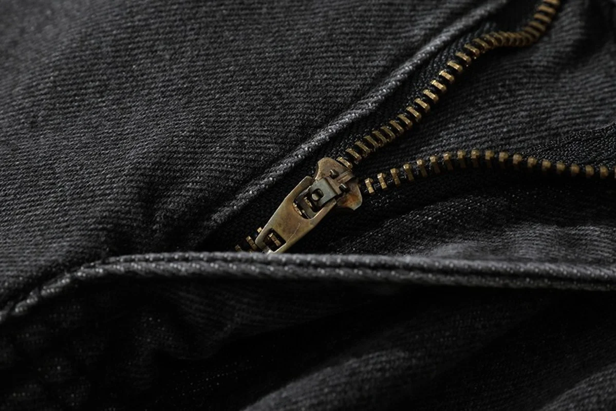 Tide Brand Men's High Street Style Hip-hop Loose Straight Trousers Men's European and American Retro Leather Cross Jeans Men