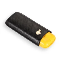 cohiba leather cigar case mini 2 tube holders smoking accessories portable humidor classic style gift box packaging