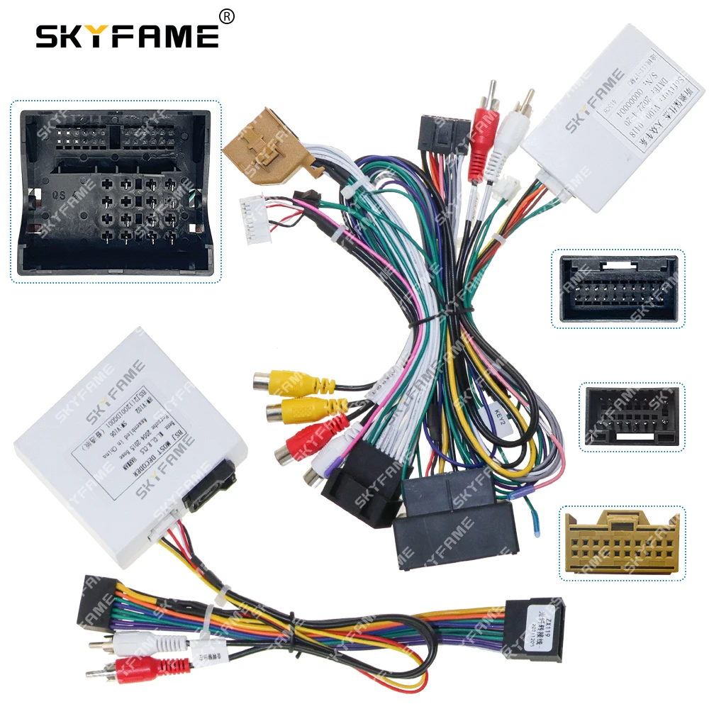

SKYFAME Car 16pin Wiring Harness Adapter Canbus Box Decoder For Volkswagen Touareg 2011-2017 Android Radio Power Cable