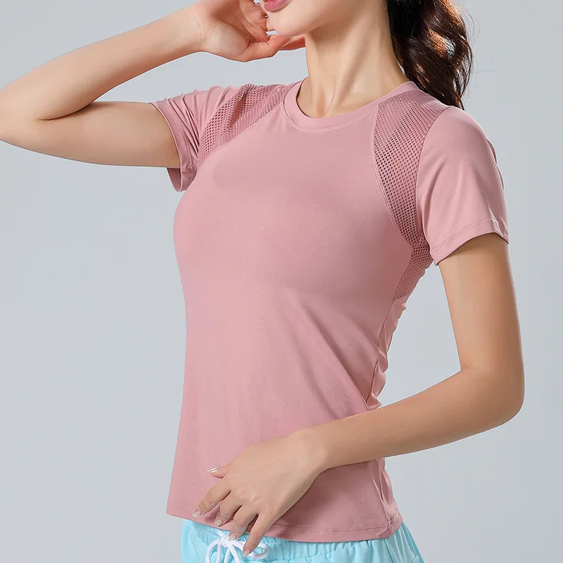 

Top 2023 Sports T-shirts Woman Compressed Gym Yoga Fitness Shirt Sport Wear Women Pilates Clothes Training Wear Ladies