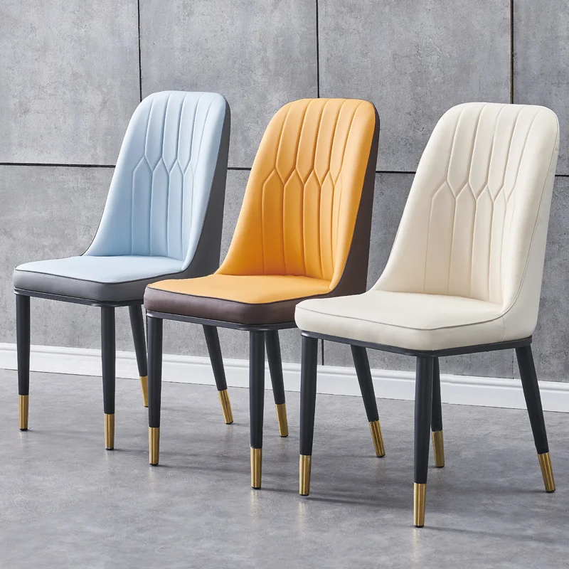 

Nordic Light Luxury Dining Chair Home Modern Minimalist Iron Art Chair Fashionable Backrest Manicure Computer Chair