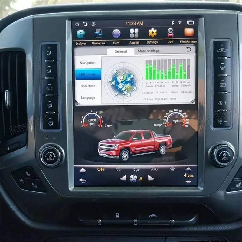 12.1'' NaviHua dvd player video factory price for GMC Sierra Navigation Android Vertical screen style Wireless Carplay - купить по