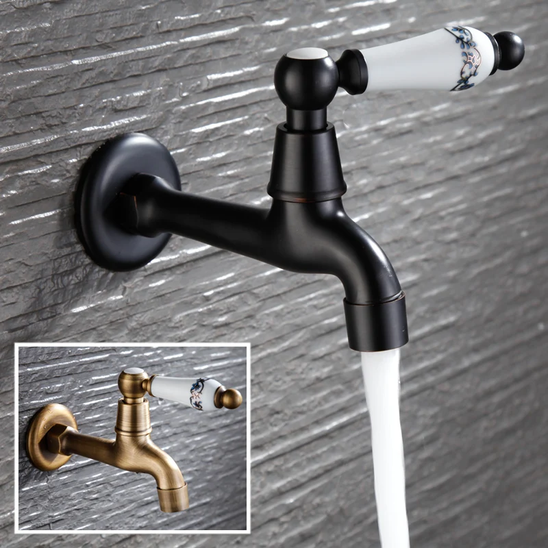 

Bathroom Mount Machine Faucet Single Wall Cold Taps WC Mop Garden Bibcock Mounted Washing Water Wall Brass Basin