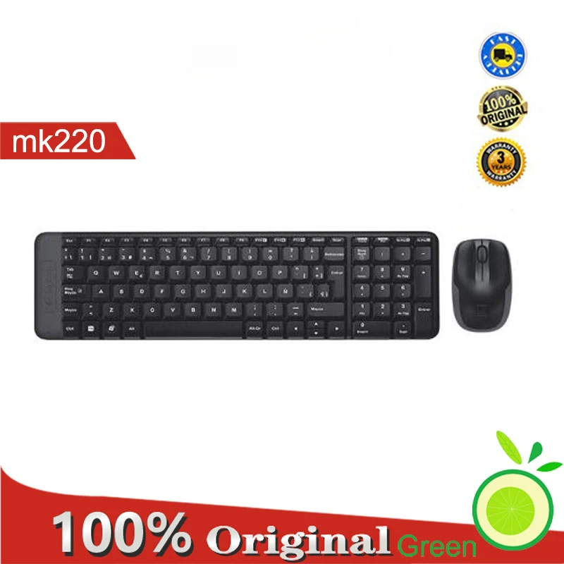 Мышь Logitech MK220 Беспроводная с клавиатурой и мышью, 11 клавиш быстрого доступа, 1000DPI