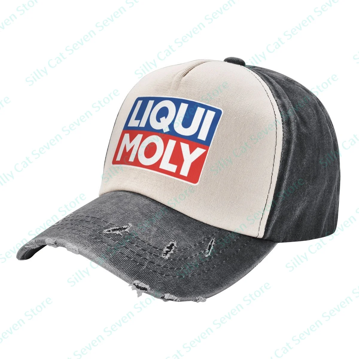 

Fashion Liquis cowboy Baseball Cap Men Women Vintage adjustable Mixed color stitching Baseball Cap Washed Dad Hat