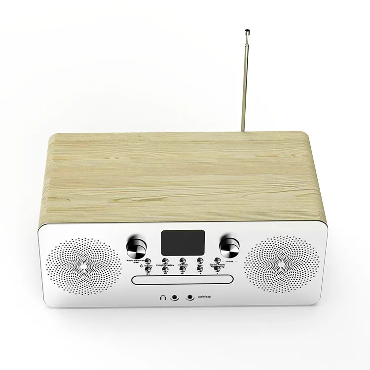 Bluetooth Receiver Fm Radio Tuner Usb Aux Bass Treble Adjustable Players Cd Booombox