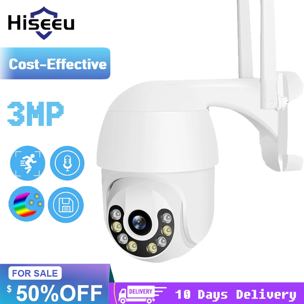 камера видеонаблюдения видеонаблюдение Hiseeu 3 Мп Wi-Fi угол наклона 360 ° поддержка