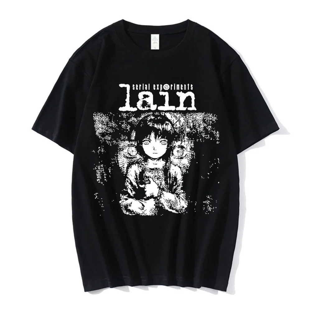 

Serial Experiments Lain Anime T-shirt Japanese Manga New Harajuku Tee Shirt Ullzang Cartoon Funny Short Sleeve Tops T Shirts