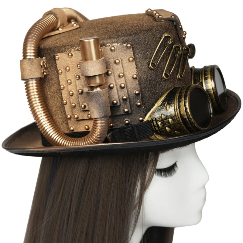 

Мужская шляпа в стиле стимпанк с очками