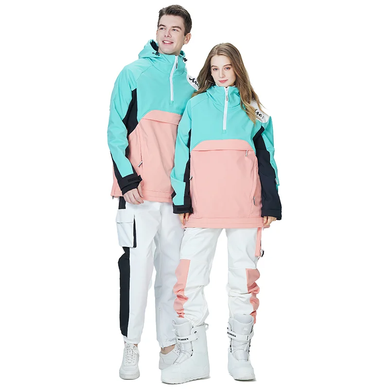 2022 New Color Matching Men Women Ice Snowsuit Snowboard Clothing Set Waterproof Winter Warm Ski Jackets or Pants Costume Female