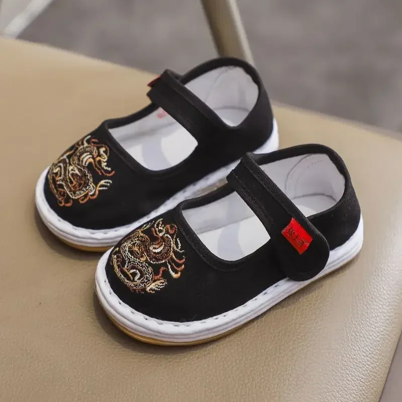 Детские тканевые туфли ручной работы в стиле ретро детская весенне-осенняя обувь