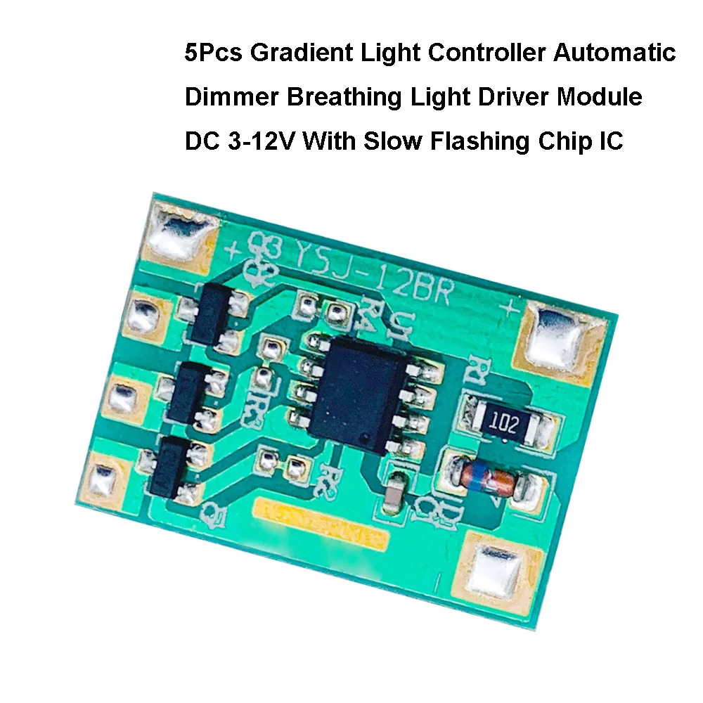 

5 шт., модуль медленного дыхания Gaqqee 3-12В 300 мАч