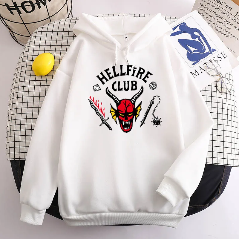 

Stranger Things Season 4 Women's Hoodies Hellfire Club Sweatshirts Funny 90s Women Graphics Harajuku Anime Pullover Sweatshirts