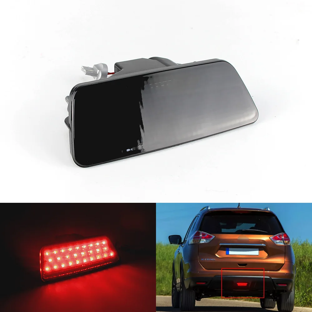 Для Nissan Xtrail X-Trail T32 Rogue 2014-2015 2016 Juke 2011-2016 Murano 15-18 светодиодный дымчатый объектив задний стоп-сигнал задний противотуманный фонарь