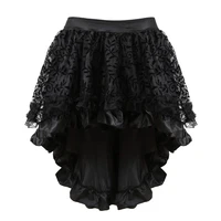 women gothic steampunk floral lace skirt showgirl clubwear burlesque sexy fashion party mini tutu skirt ruffles plus size s 6xl
