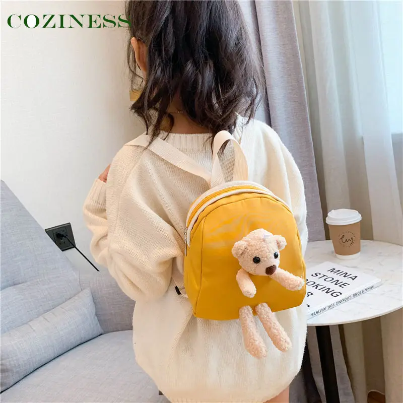 

Baby Backpack Nylon Wear Resistant Cute Cartoon Bear Light High Capacity Child Go Out Travel Portable Storage Bag New Hot Sale