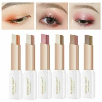 6pcs eyeshadow stick 2 in 1 double color gradient velvet shadow stick eye makeup waterproof lasting shimmer metallic eyeshadow