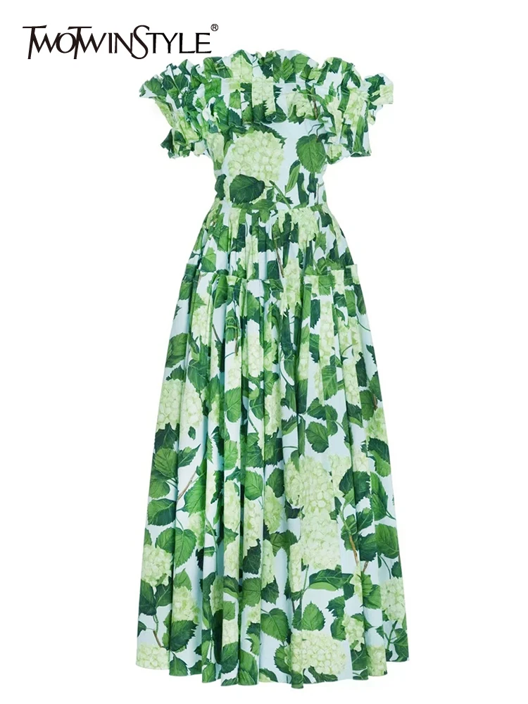 

Женское приталенное платье TWOTWINSTYLE, элегантное платье с квадратным воротником, коротким рукавом и высокой талией, 2023