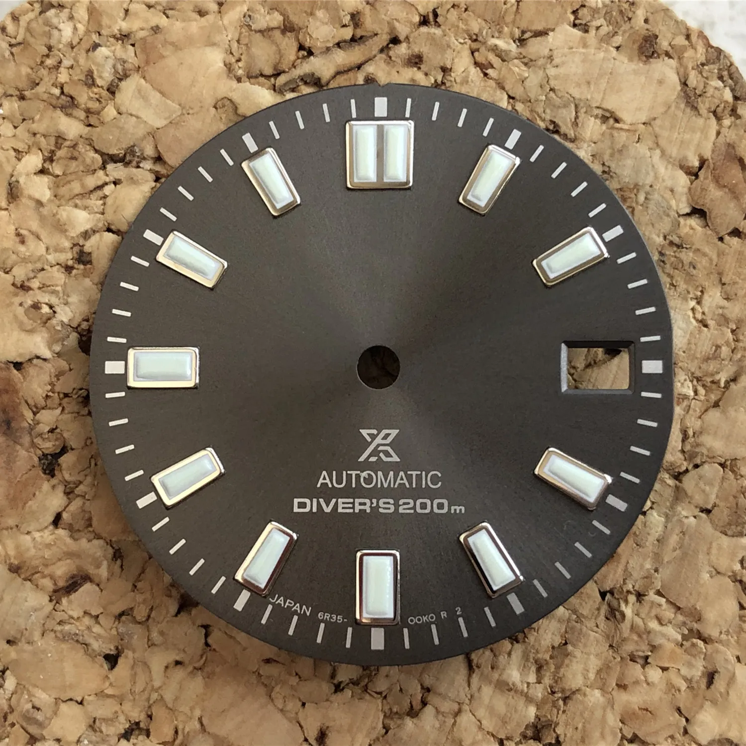

S-Watch dial with s logo for sei oem dial 62mas grey color 28.5mm japan c3 lume for 6r35 HN35 case and hands