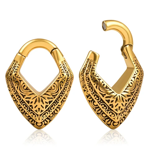 Vanku 2 peças novos pesos de orelha de aço inoxidável, cabides de ouvido, maca, túnel, medidor, expansores, piercing, brinco, joias do corpo