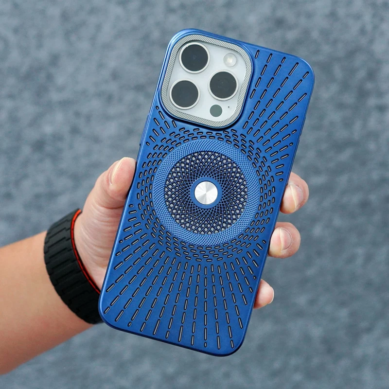 Ультратонкий сетчатый охлаждающий чехол MagSafe для телефона iPhone 15 16 Pro max 14 13