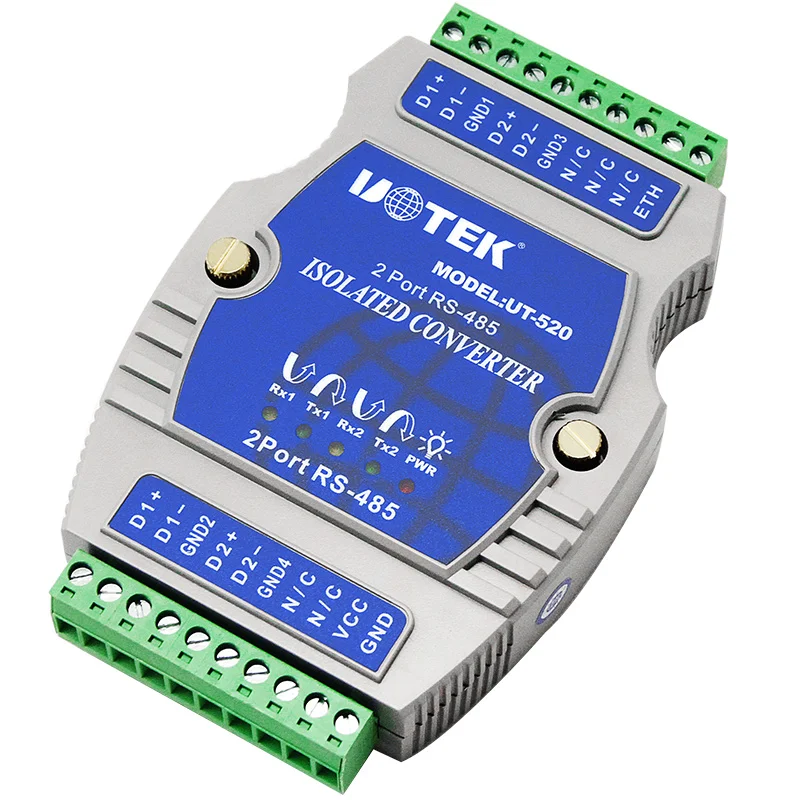 Фото UOTEK UT-520 Промышленный 2-портовый повторитель RS 485 Последовательный преобразователь на DIN-рейку с изоляцией №4