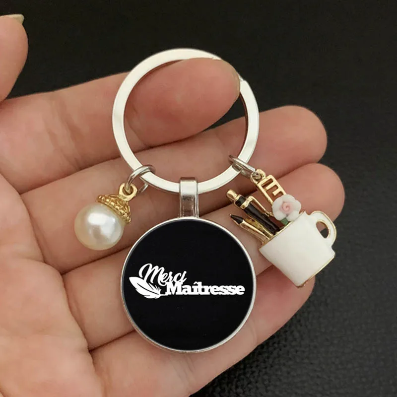 Модные ювелирные украшения стеклянный брелок с надписью Thank You учитель