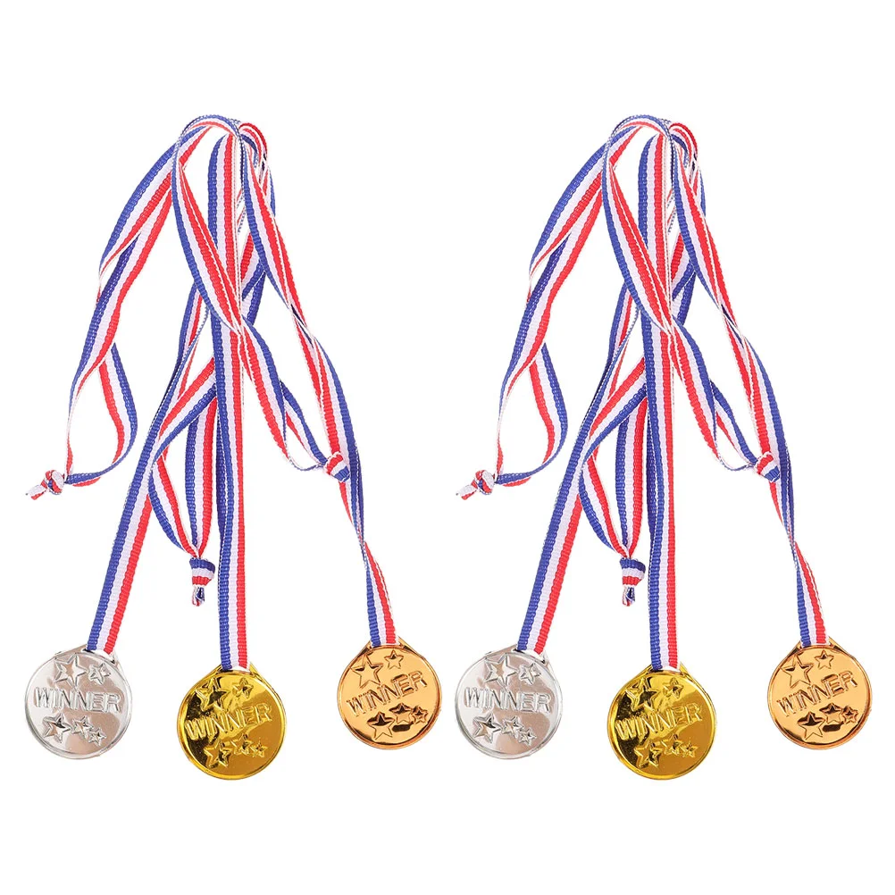 

6 Pcs The Medal Children's Toys Small for Kids Teens Encouragement Medals Polyester Contest Reward