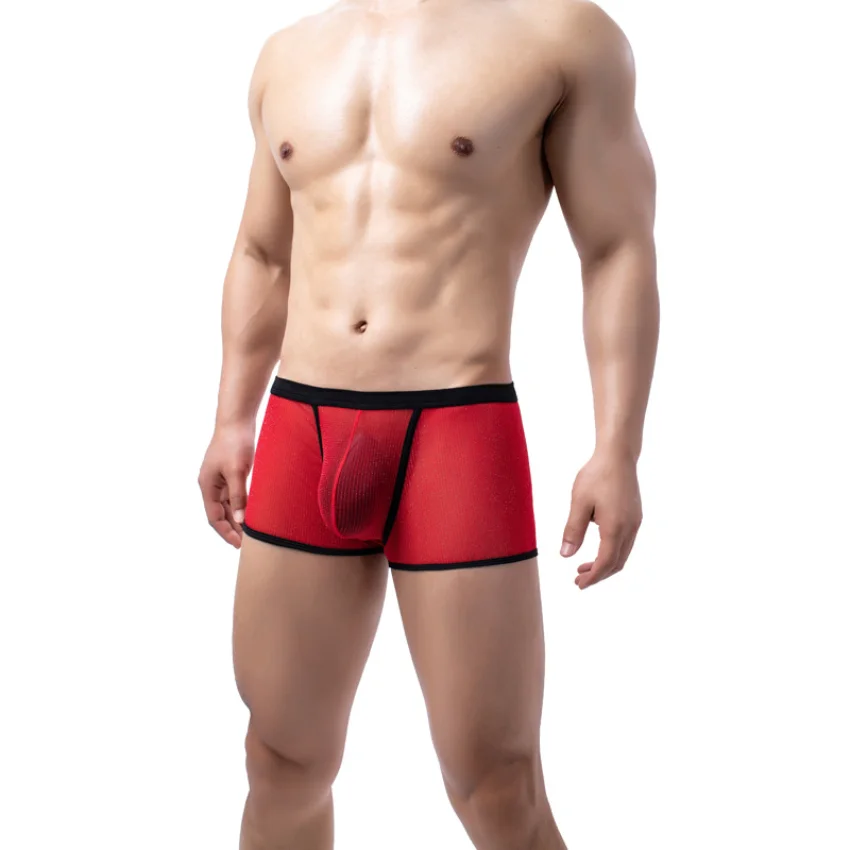 Men's Panties Men's breathable solid color full pants character wrap hip hip shorts sexy men Men Underwear Briefs boxers mens