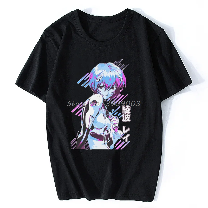 

Rei Ayanami Animation T-shirt Fashion Men Cotton Tshirt Streetwear Summer Anime T Shirt Hip Hop Tees Tops
