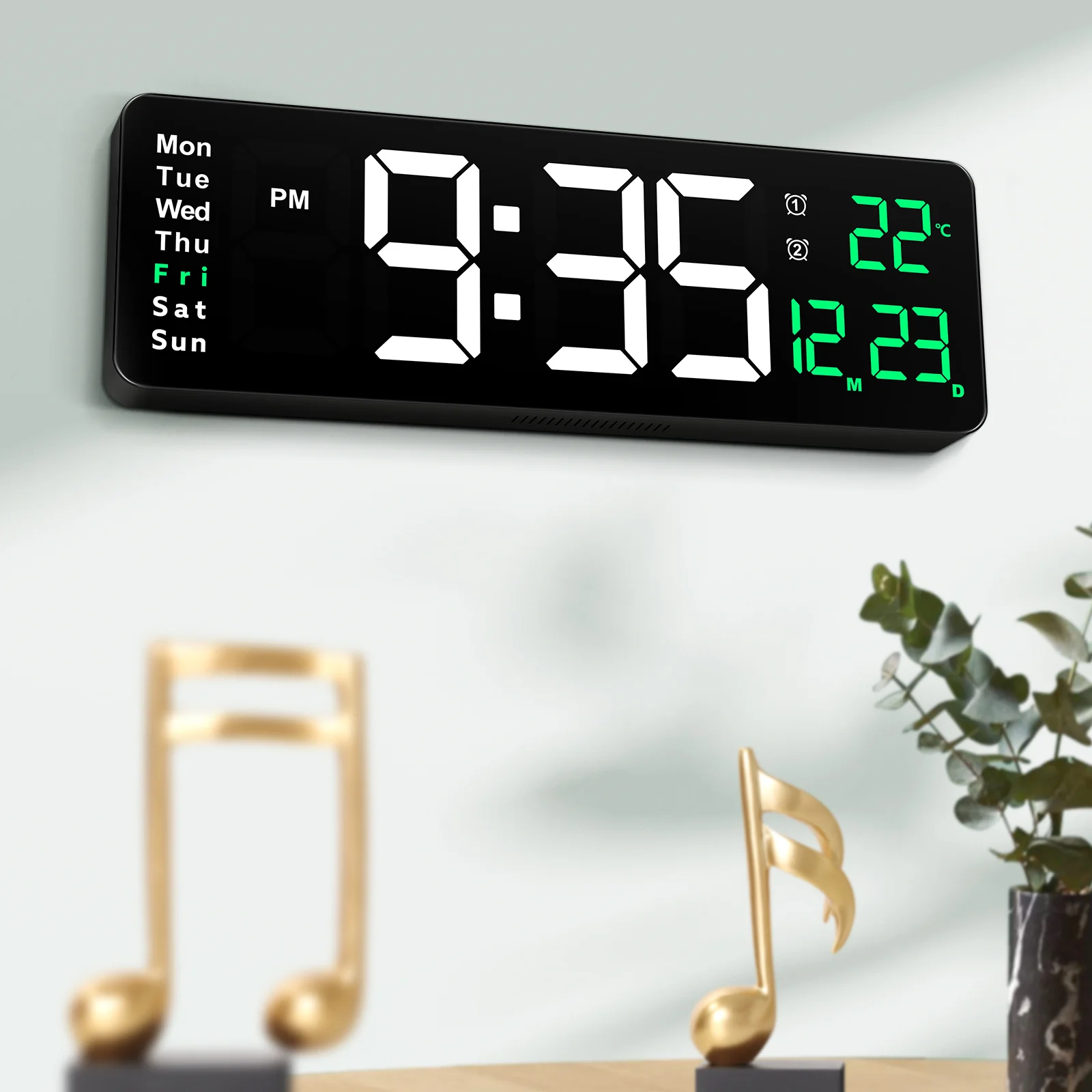 

Digital Wall Clock Modern Temperature Clocks Simple Classroom Mount Plastic Large Display Reloj Pared 3d calendar