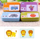 Детские когнитивные карты Монтессори материалы животные фрукты китайский английский обучающие книги головоломки обучающие игрушки для детей