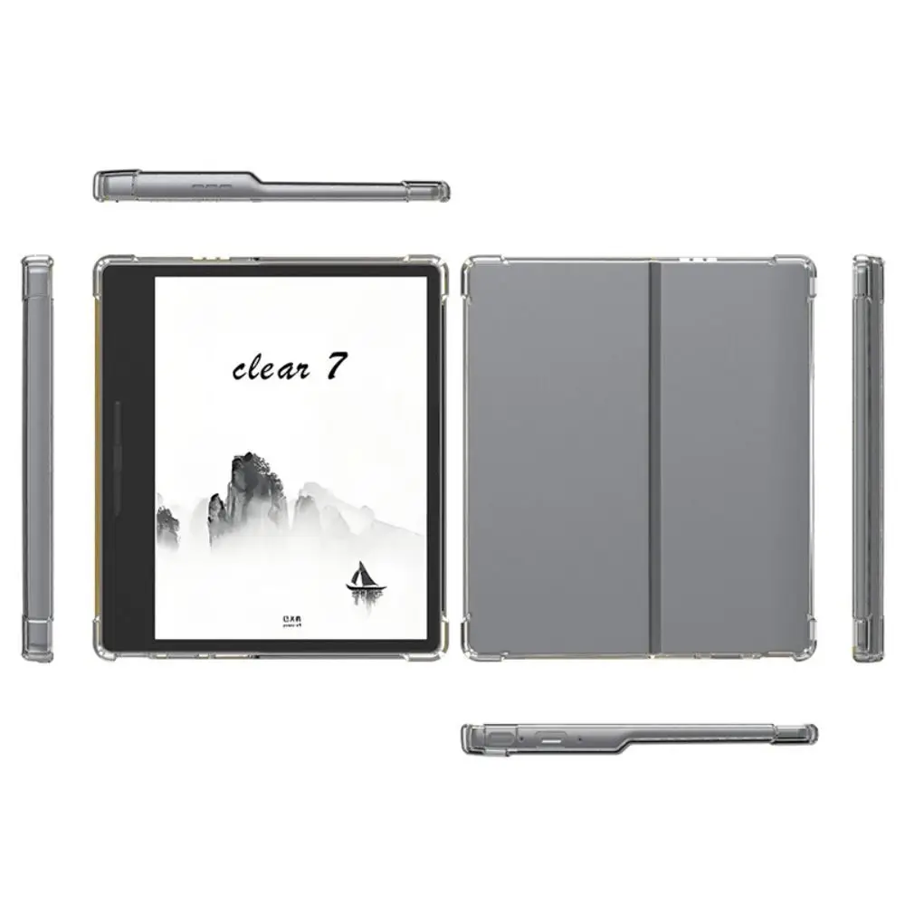 2024 6-7 inch eReader Case Airbag Corner Transparent e-Book Back Cover Soft TPU Protective Shell for Hanvon Clear 7/6/6Plus/6Pro